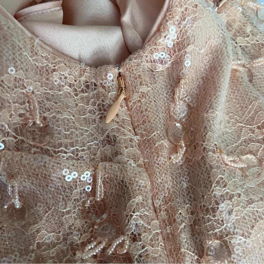 New SIMKHAI | Pallas Lily Peach Orange Beaded Tassel Fringe Mini Dress New NWT 0 - Picture 10 of 13